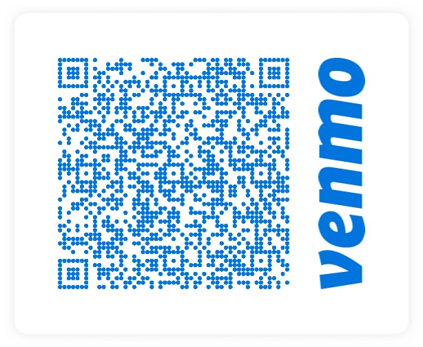 Venmo QR code - donate to For the Kids Toy Drive